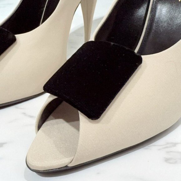 NIB Authentic Saint Laurent Franky 115 Satin Sandals Nero - Picture 6 of 11